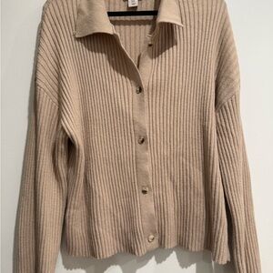 Sincerely, Jules Ribbed Button-Up Sweater